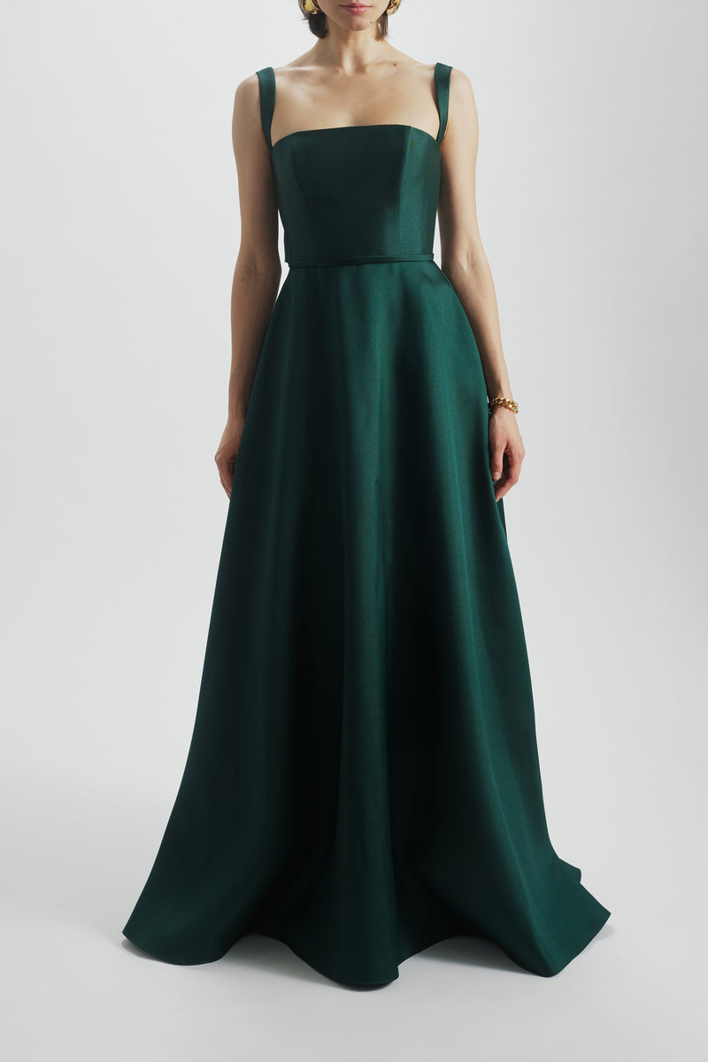Amsale Evening Square Neckline Gown P857M & Bella Bridesmaids