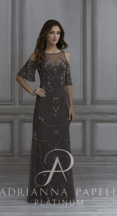 Adrianna Papell Platinum Bridesmaids 40392 Blossoms Bridal & Formal Dress  Store