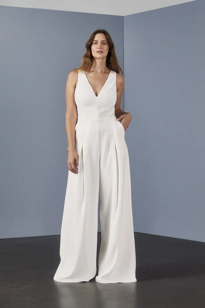 Amsale white jumpsuit new arrivals