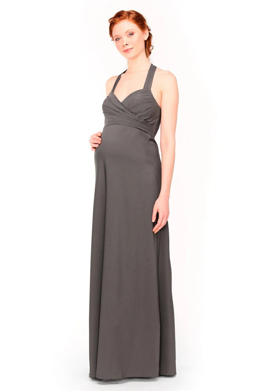 Grey maternity store bridesmaid dress