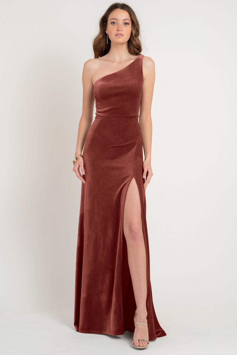 Chicago Ruched Side Slit Maxi Dress in Red