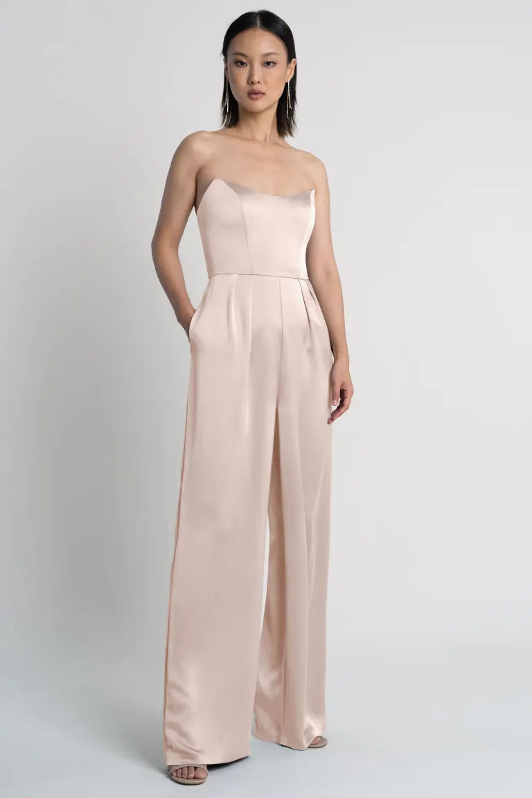 Blush top jumpsuit bridesmaid