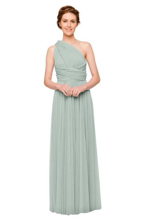 Twisted One-Shoulder Multi Wear Convertible Bridesmaid Dresses Green